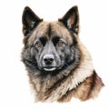 Realistic Belgian Shepherd Dog Illustration On White Background Royalty Free Stock Photo