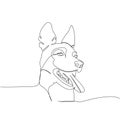 Belgian Shepherd, Malinois, dog breed, shepherd dog, service dog one line art. Continuous line drawing of friend, dog Royalty Free Stock Photo