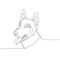 Belgian Shepherd, Malinois, dog breed, shepherd dog, service dog one line art. Continuous line drawing of friend, dog