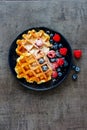 Belgian soft waffles Royalty Free Stock Photo