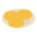 Belgian waffle icon, isometric style