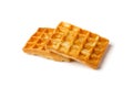 Belgian Waffle Isolated, Square Waffled Cookie, Soft Golden Belgian Waffles, Wafer Biscuit Breakfast