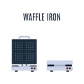Belgian Waffle Maker. Open and closed waffle iron