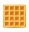 Belgian waffle sweet dessert for breakfast vector illustration