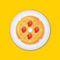 Belgian waffle. Vector illustration decorative design Royalty Free Stock Photo