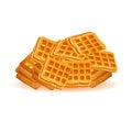 Belgian waffles . Dessert sweetness. We are preparing lunch. Isolated white background.