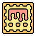 Belgian waffles icon vector flat