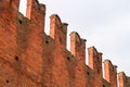 Belgioioso characteristic ancient castle perspective walls lace Po Valley particular detail balcony windows battlements lace Italy Royalty Free Stock Photo