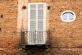 Belgioioso characteristic ancient castle perspective walls lace Po Valley particular detail balcony windows battlements lace Italy Royalty Free Stock Photo