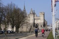 Belgium, Antwerp, March 17, 2016, Steen Castle on banks of Schelde river