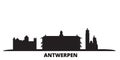 Belgium, Antwerpen city skyline isolated vector illustration. Belgium, Antwerpen travel black cityscape Royalty Free Stock Photo