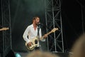 Alan Gevaert singing and playing bass live with the Deus band at Pohoda Festival, Trencin, Slovakia - July 8, 2011