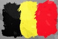 Belgium - Belgian Flag on Old Grunge Texture Background Royalty Free Stock Photo