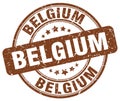Belgium brown grunge round vintage stamp