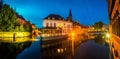 Belgium, Brugge, old European town, night view Royalty Free Stock Photo