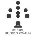 Belgium, Brussels, Atomium travel landmark vector illustration