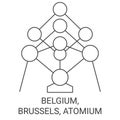 Belgium, Brussels, Atomium travel landmark vector illustration