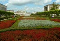 Belgium, Brussels, Mont des Arts, decorative bushes and flowers on flowerbed Royalty Free Stock Photo