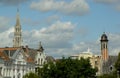 Belgium, Brussels, Mont des Arts, view of the spire of the Town Hall and Mary Magdalene Chapel belfry Royalty Free Stock Photo