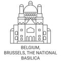 Belgium, Brussels, The National Basilica travel landmark vector illustration