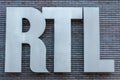 Belgium, Brussels, RTL logo on the facade of the RTL House building