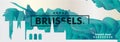 Belgium Brussels skyline city gradient vector banner