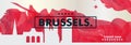 Belgium Brussels skyline city gradient vector banner