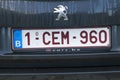 Belgium Car Numberplate At Amsterdam The Netherlands 2018
