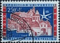 BELGIUM - CIRCA 1958: A postage stamp from Belgium for the world exhibition showing buildings from Belgium around 1900