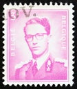 BELGIUM - CIRCA 1958: A stamp printed in Belgium shows King Baudouin, `Marchant` type, circa 1958. Royalty Free Stock Photo