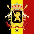 Belgium coat of arm and flag
