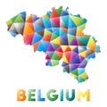 Belgium - colorful low poly country shape.