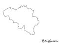 Belgium country borders shape contour.