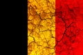 belgium country flag painted on a cracked grungy wall