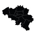 Belgium country map vector with regional areas