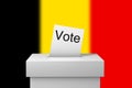 Belgium election ballot box and voting paper. 3D Rendering