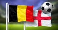 Belgium - England, FINAL OF FIFA World Cup, Russia 2018, National Flags Royalty Free Stock Photo