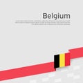 Belgium flag background. Belgium flag colored ribbon on a white background. National Poster. Business booklet. Vector flat design Royalty Free Stock Photo