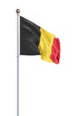 Belgium flag blowing in the wind. Background texture. Brussels, Belgium. 3d rendering, wave. Ã¢â¬â Illustration .Isolated on white Royalty Free Stock Photo