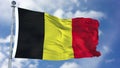 Belgium Flag in a Blue Sky