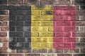 Belgium flag on a brick wall background Royalty Free Stock Photo