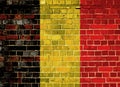 Belgium flag on a brick wall