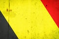 Belgium flag on a concrete wall. Europe. Royalty Free Stock Photo