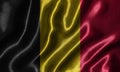 Wallpaper by Belgium flag and waving flag by fabric. Royalty Free Stock Photo