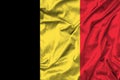Belgium flag on fabric texture. 3d work and 3d image Royalty Free Stock Photo