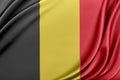 Belgium flag with a glossy silk texture. Royalty Free Stock Photo