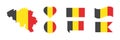 Belgium flag icon set. Belgium flags banner or tags collection Royalty Free Stock Photo