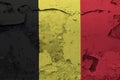 Belgium flag painted on the cracked grunge concrete wall Royalty Free Stock Photo