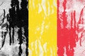 Belgium flag painted on old distressed concrete wall background Royalty Free Stock Photo