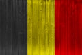 Belgium flag painted on old wood plank Royalty Free Stock Photo